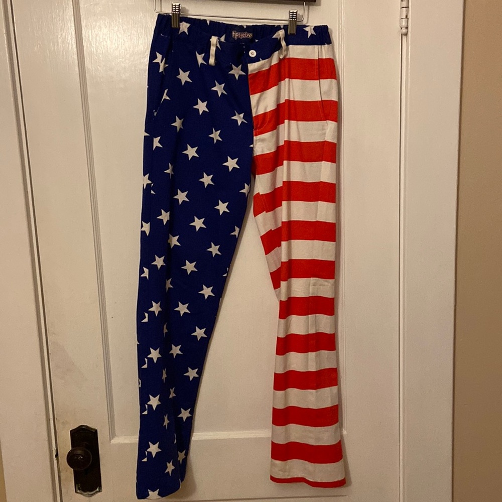 Tipsy Elves American Flag Pants — Men’s Medium